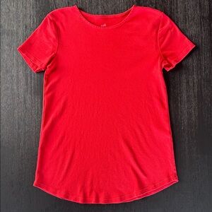 J. Jill Pima Crew Neck Shirttail Tee